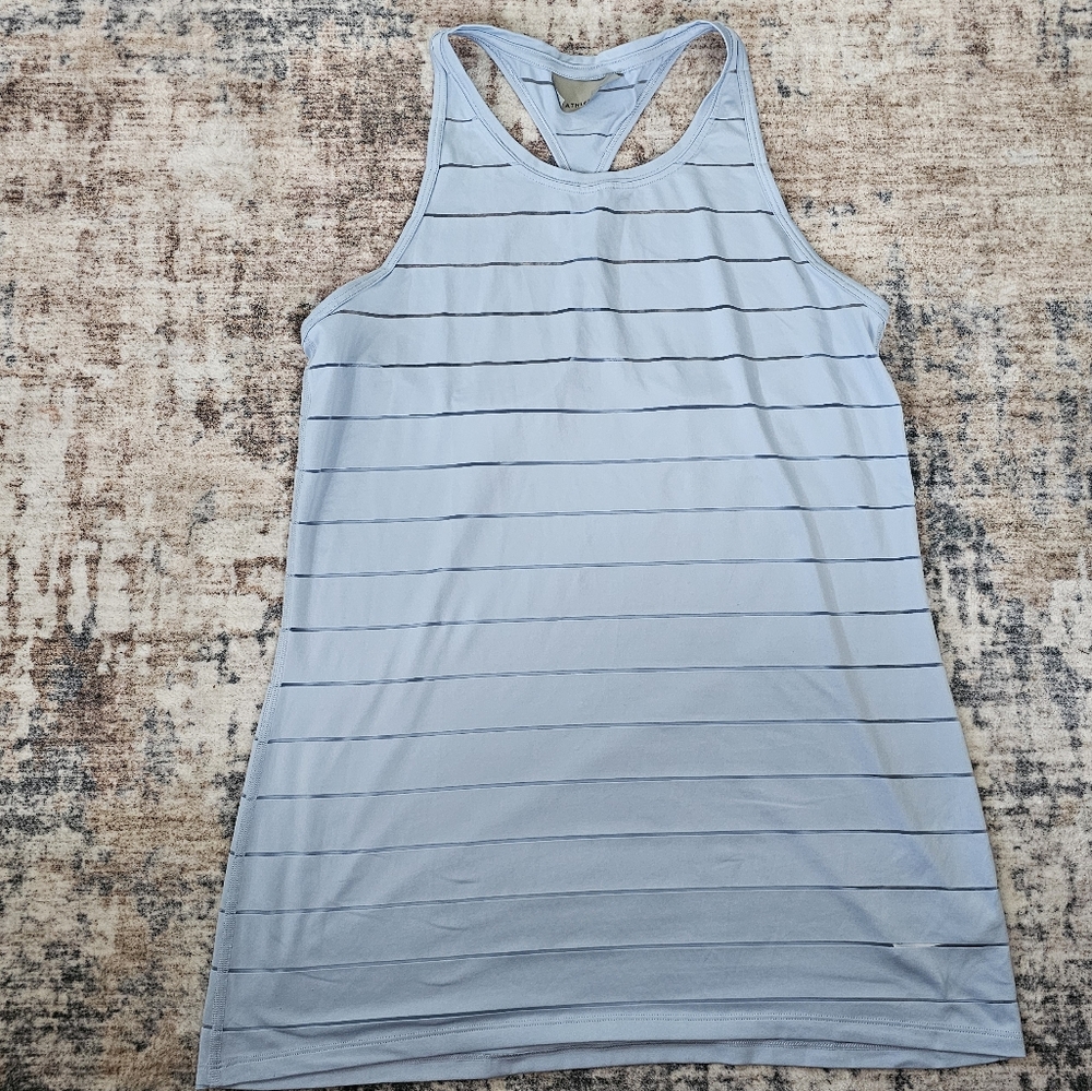 Athleta Light Blue Striped Top